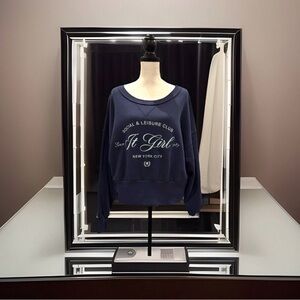 Grayson Threads Women’s It Girl NYC Sweatshirt Navy/Blue Size XL NWT!